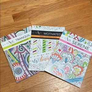 Three Adult coloring books